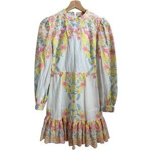 Marlo Women Mommy Me Floral Embroidered Puff Sleeve Dress White US 2 AU 6 Easter